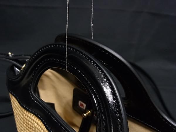 □新品同様□ MARNI マルニ トロピカリア ストロー×レザー 2WAY