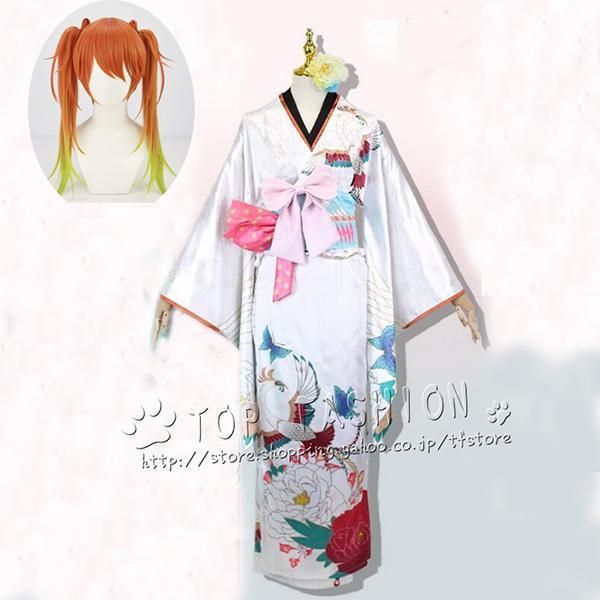 バーチャルYouTuber 小鳥遊キアラ 新春 和服 着物 コスプレ 衣装 ウィッグ 靴 道具別売り