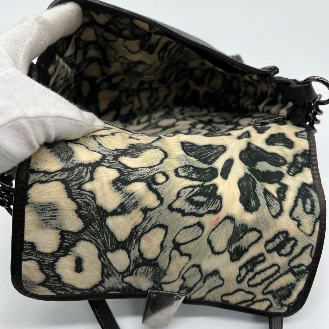 美品 Longchamp ロンシャン クロコ型押し ハンド ショルダーバッグ 美品】LONGCHAMP クロコ型押し ショルダーバッグ ブラック