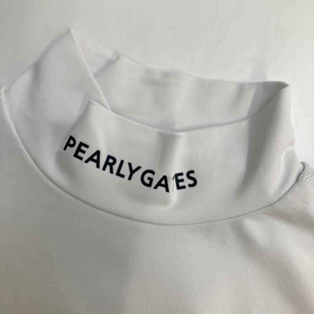 サイズ：1 PEARLY GATES パーリーゲイツ  モックネック長袖Tシャツ プリント  ホワイト系 [240101445455] ゴルフウェア レディース ストスト サイズ：1 PEARLY GATES パーリーゲイツ モックネック長袖T