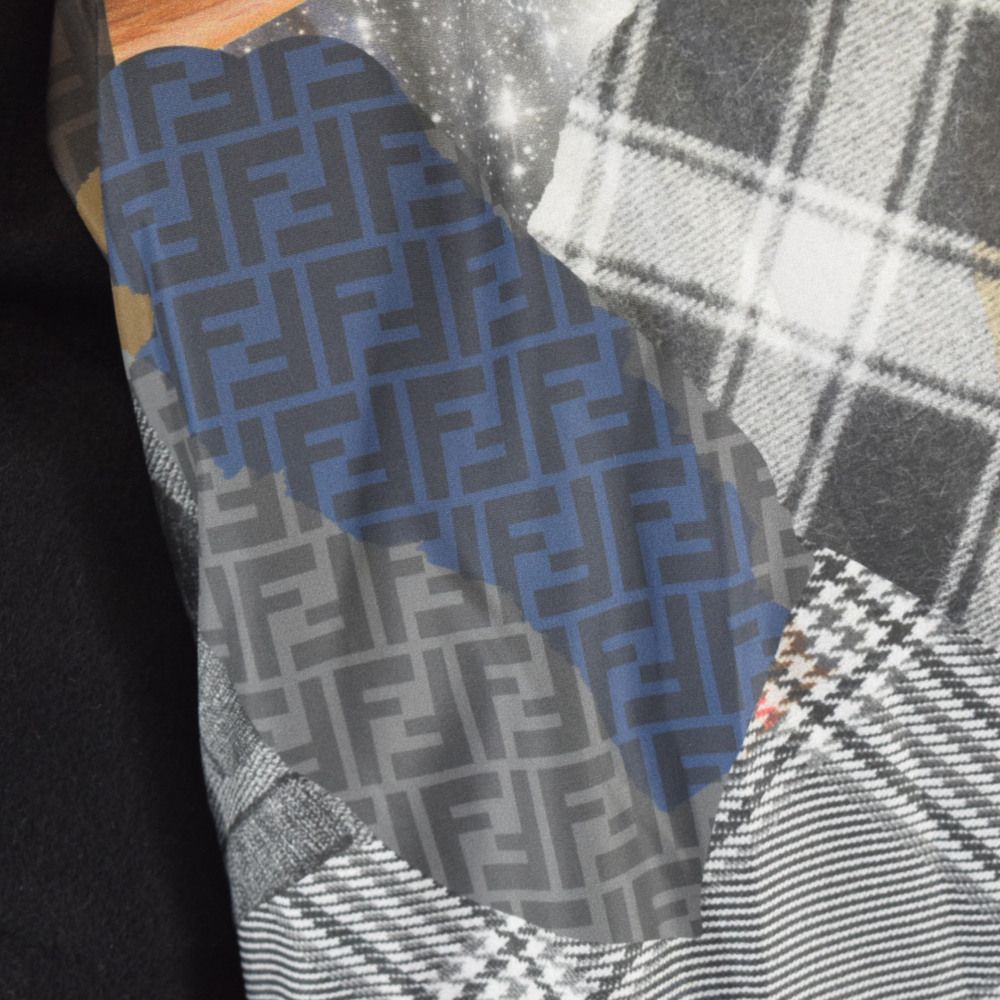 FENDI (フェンディ) カシミヤ 総柄スカーフ マフラー FXS375