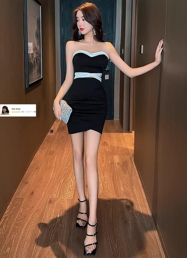 ミニドレス 谷間魅せ オフショルダー セクシー キャバクラ
