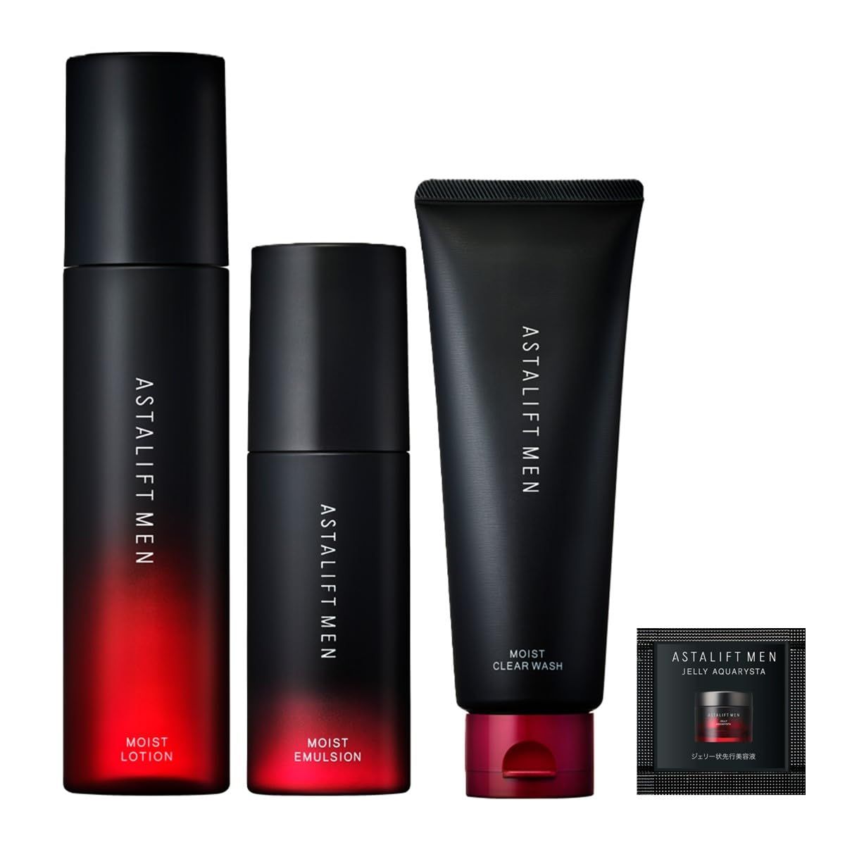 アスタリフト メン 洗顔 化粧水 乳液 モイストクリアウォッシュ 洗顔 100g モイスト ローション 化粧水 120mL モイスト エマルジョン 80mL 乳液 先行美容液サンプル1包付
