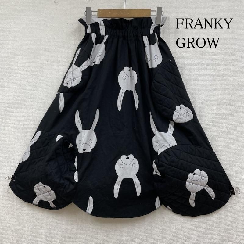 FRANKYGROW フランキーグロウ スカート ロングスカート QUILTING SWITCHING SKIRT BLACK RABBIT ウエストゴム ロング 変形 フ スカート うさぎ キルティング