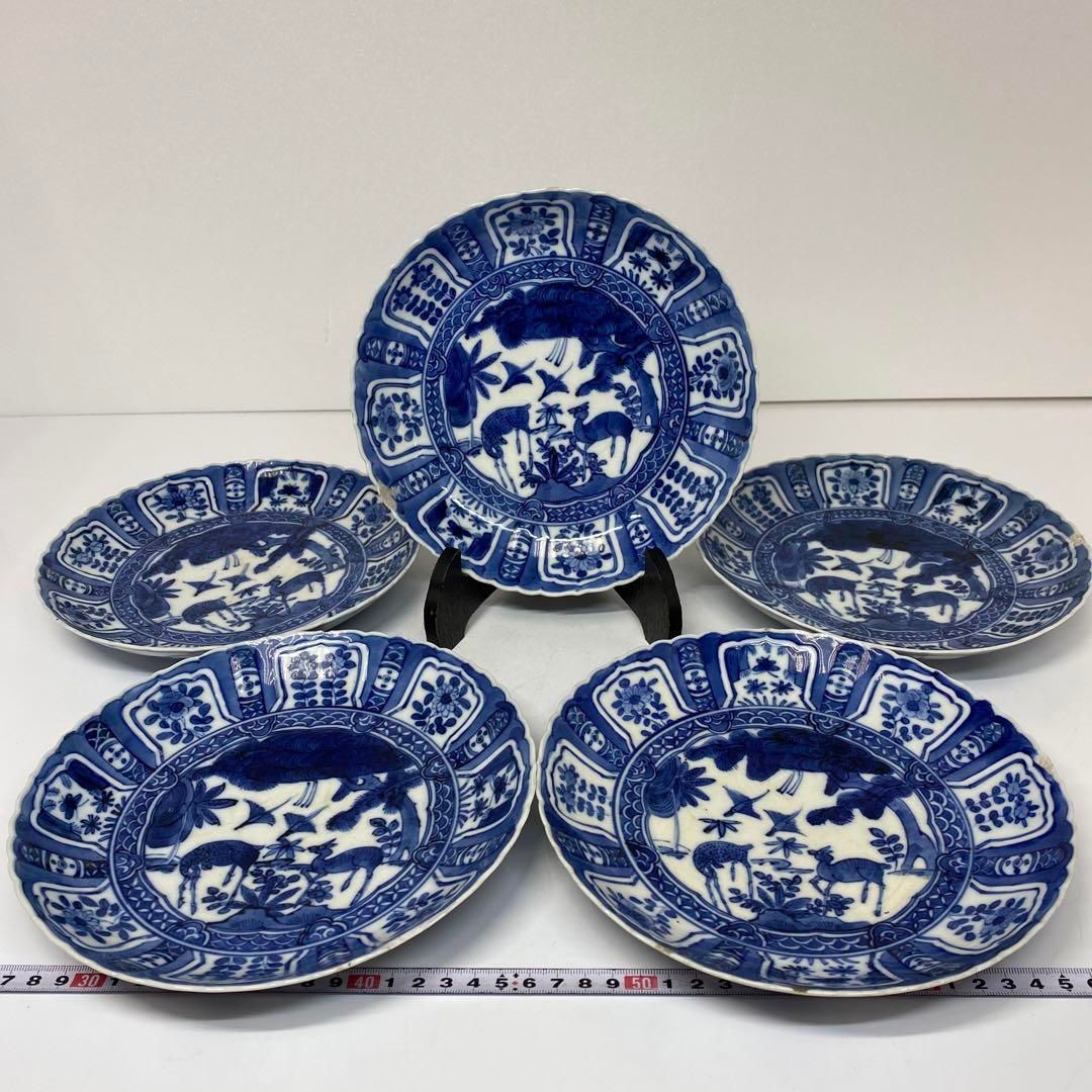 古伊万里　ふよう手七寸皿5枚　直径20.5cm  東K5-0430① 古伊万里 ふよう手七寸皿5枚 直径20.5cm 東K5-0430① - メルカリ