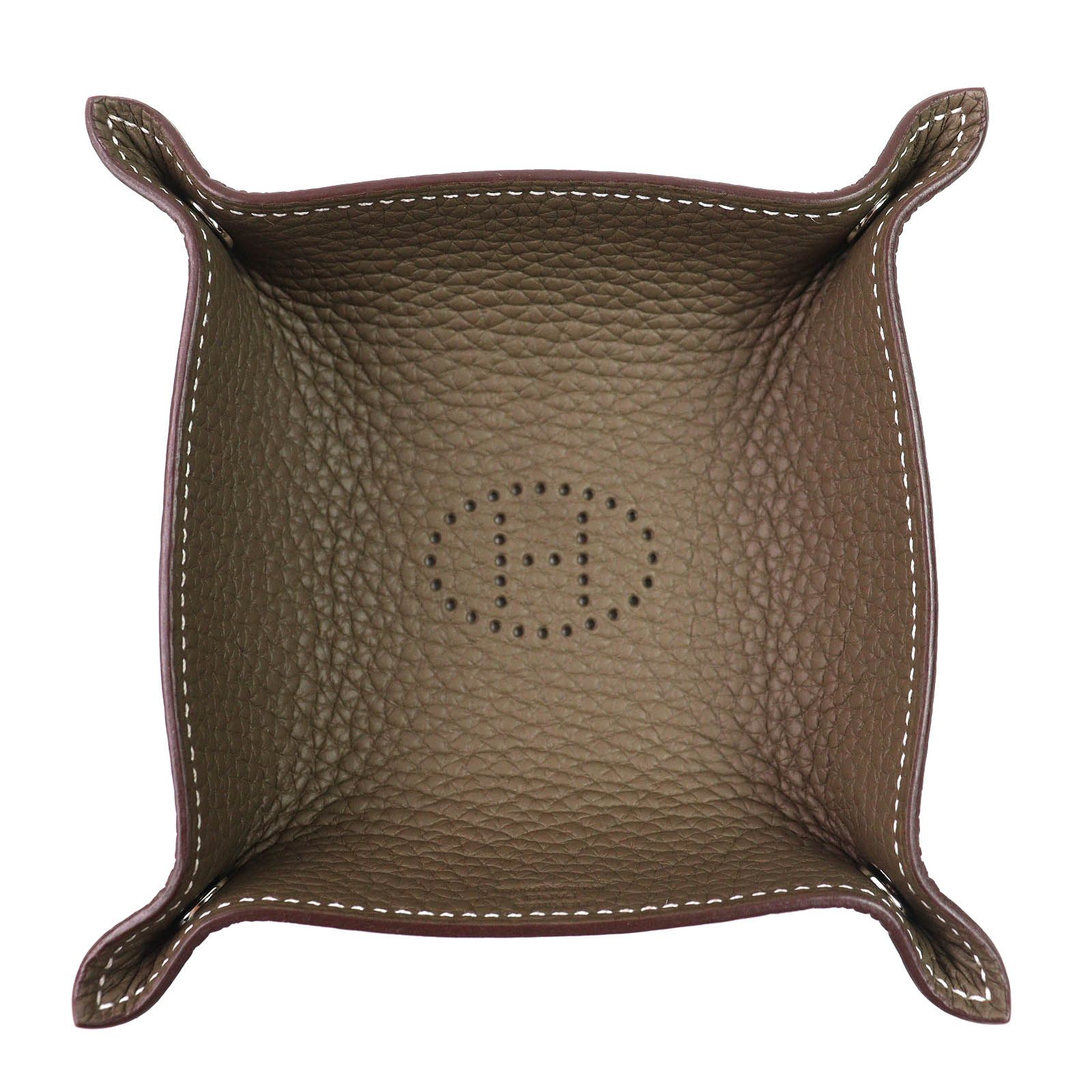 △HERMES エルメス ヴィド ポッシュ ミニ ミーズ エ ルランス デスク Hエヴリン トリヨンクレマンス エトゥープ トレイ 小物入れ W刻印 き フランス製 レディース