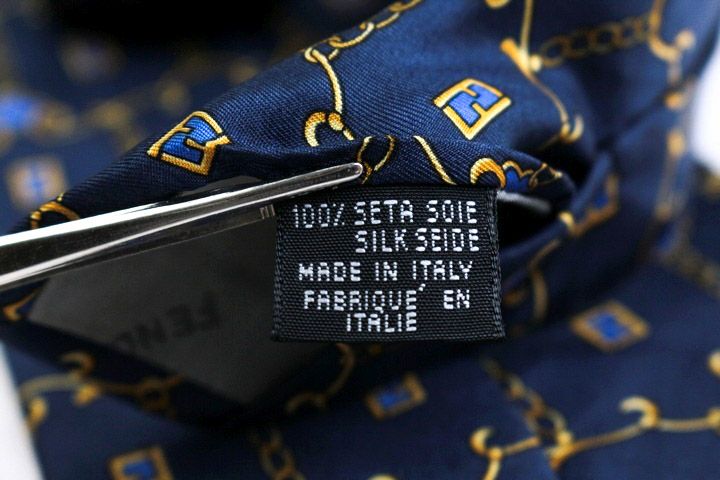 フェンディ ブランド ネクタイ シルク 格子柄 ズッカ柄 高級 伊