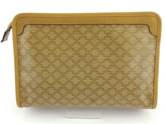 CELINE セリーヌ マカダム クラッチバッグ セカンドバッグ ベージュ CELINE セリーヌ マカダム柄 セカンドバッグ クラッチバッグ M08