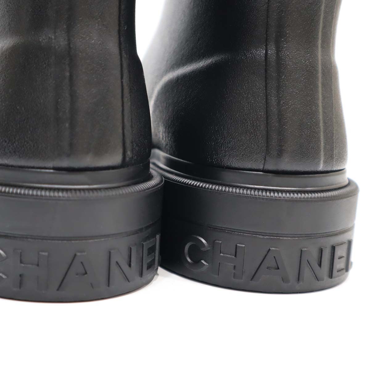未使用 シャネル CHANEL 39 レインブーツ 靴 ココマーク