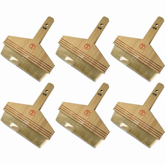 高い素材。【専門店限定】 大塚刷毛製造 並白 糊刷毛 60号 6個セット