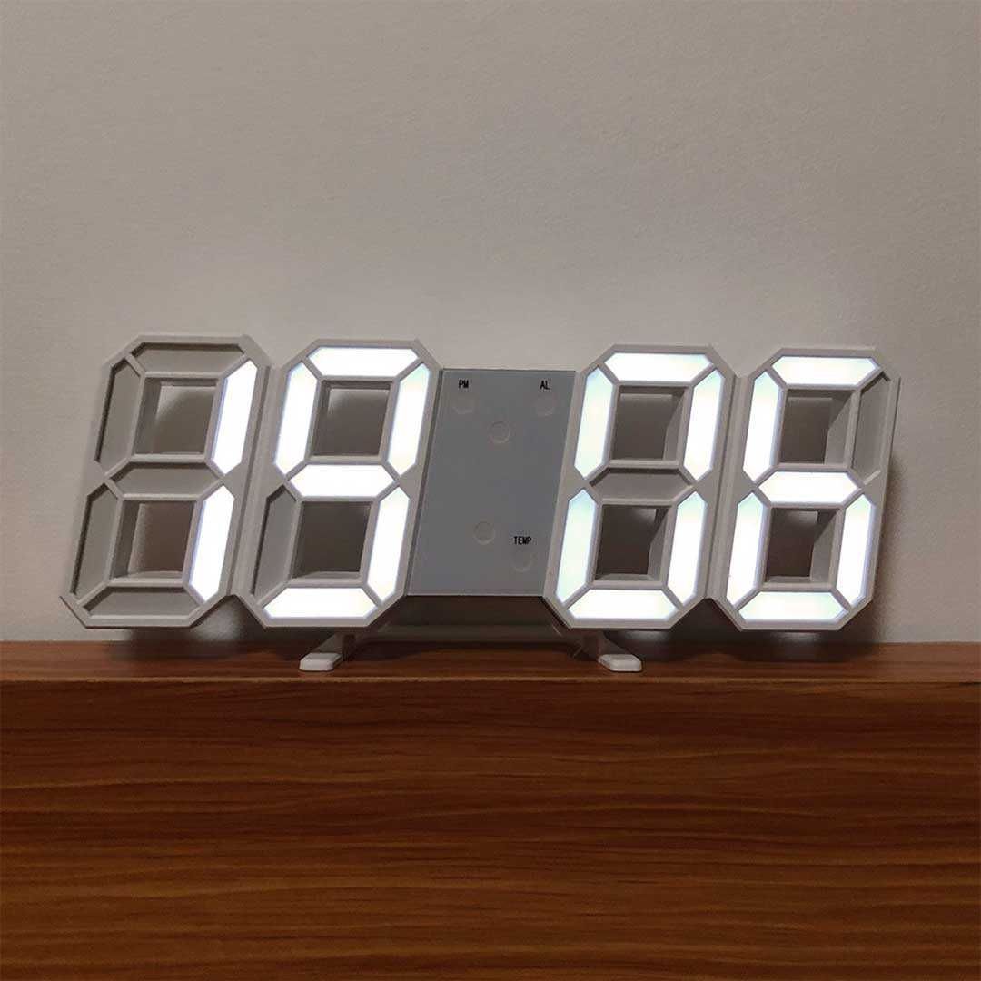 デジタル時計 シンプル ピュアホワイト 置時計 LED デジタルクロック