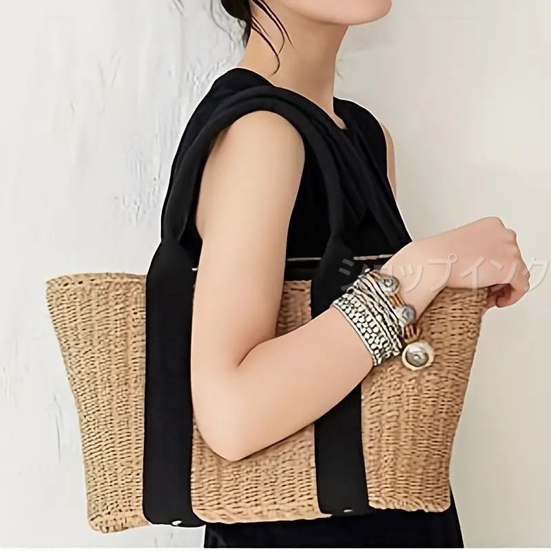 かごバッグ レディース トートバッグ 麦わらバッグ ピクニック 海