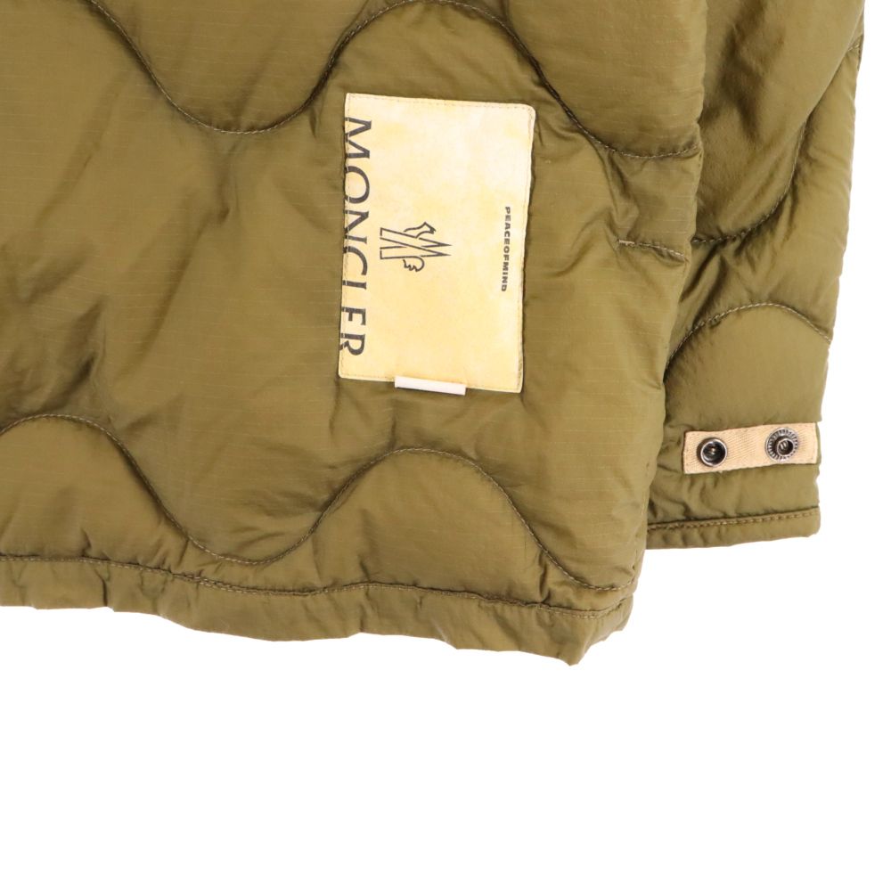 MONCLER (モンクレール) 21AW JAECKIN GIUBBOTTO キルティングバックプリントナイロン ダウンジャケット カーキ  G20911A00126 68953 - メルカリ