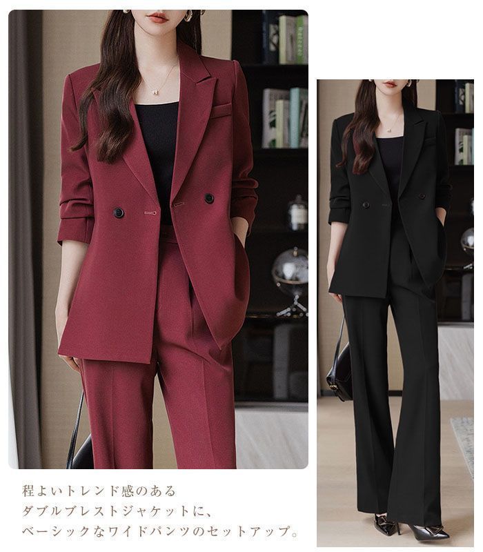スーツ パンツスーツ スーツセット レディーススーツ ビジネススーツ セットアップ 大きいサイズ フォーマル ジャケット パンツ xishi28