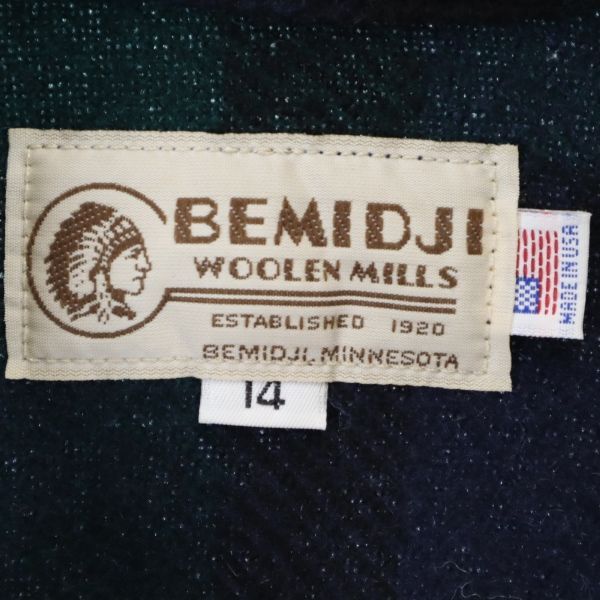 ベミジ USA製 ウールブレンド チェック シャツジャケット 14 ネイビー系 BEMIDJI キッズ   【221214】