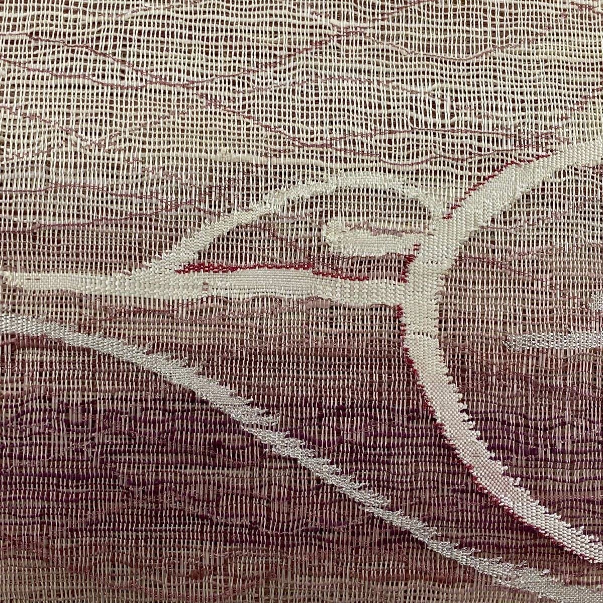 名古屋帯 美品 秀品 夏帯 紗 八寸名古屋帯 トンネル仕立て 幾何学模様