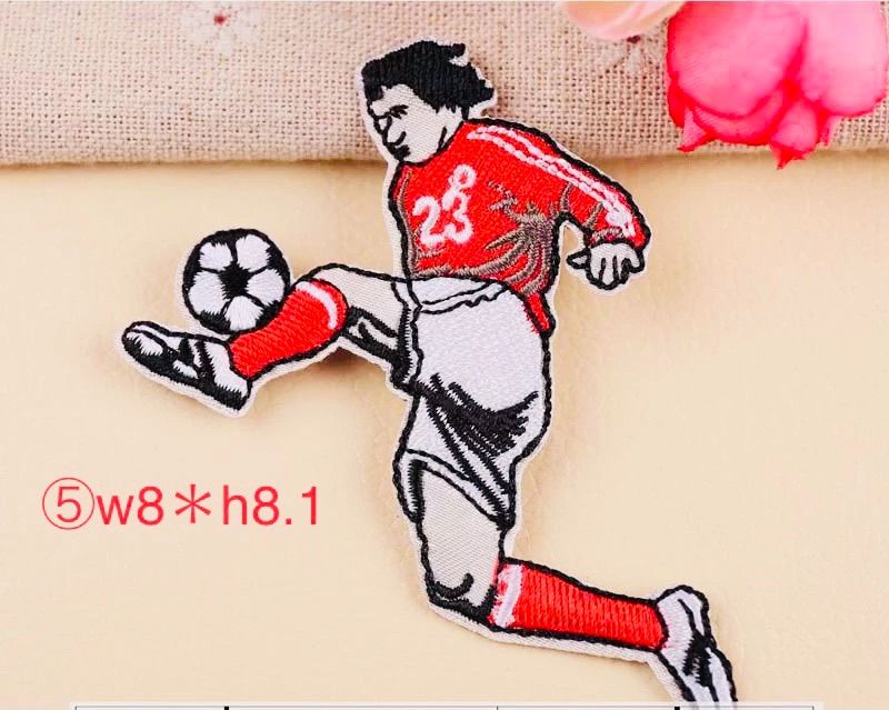 サッカー選手アイロンワッペン 6枚セット 刺繍ワッペン サッカー