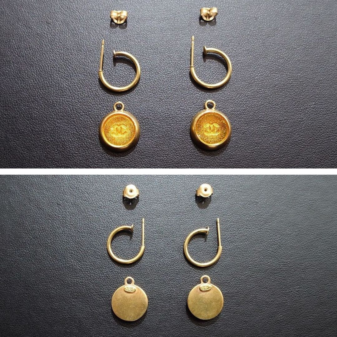 ヴィンテージ CHANEL シャネル ココマーク スイング ピアス ヴィンテージ CHANEL シャネル ココマーク スイング ピアス