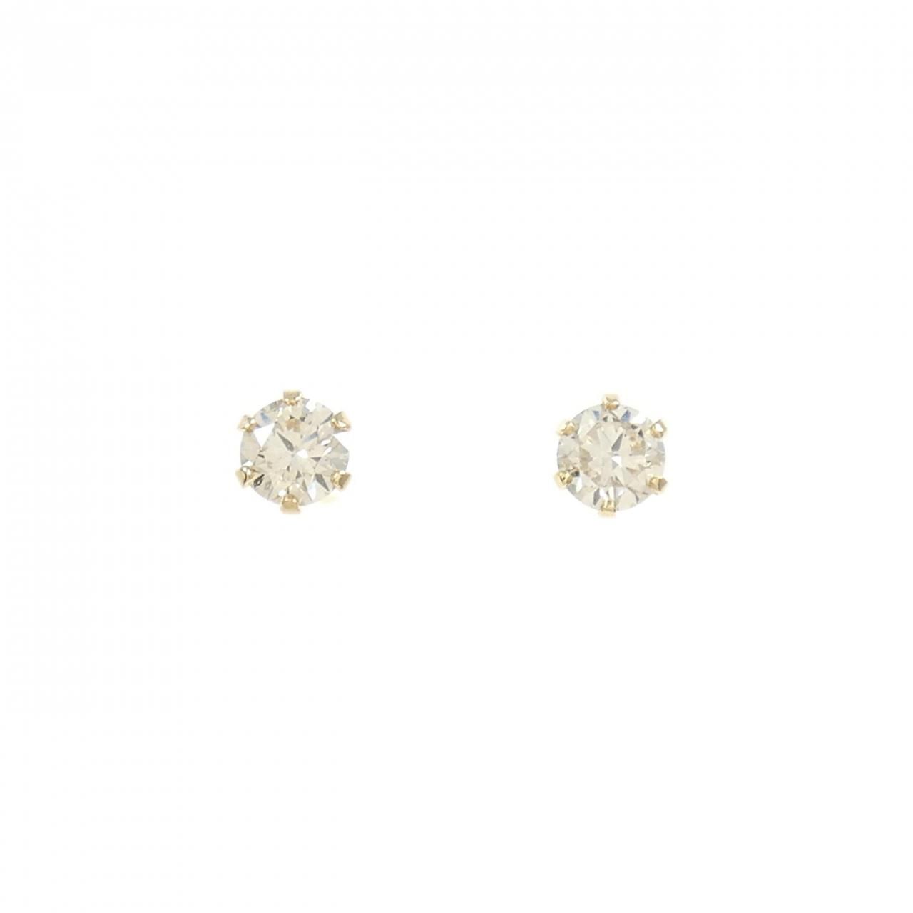 K18YG ソリティア ダイヤモンド ピアス 0.30CT