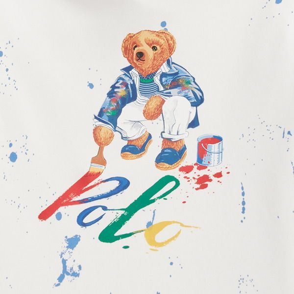 スプラッシュペイントベア裏起毛パーカー