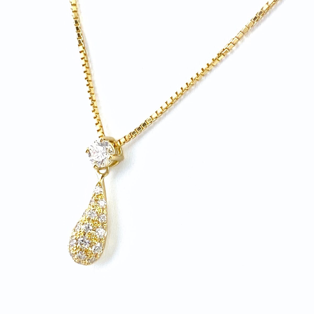 星の砂 HOSHI no SUNA メレダイヤ デザインネックレス YG イエローゴールド ペンダント ネックレス K18 ダイヤモンド レディース