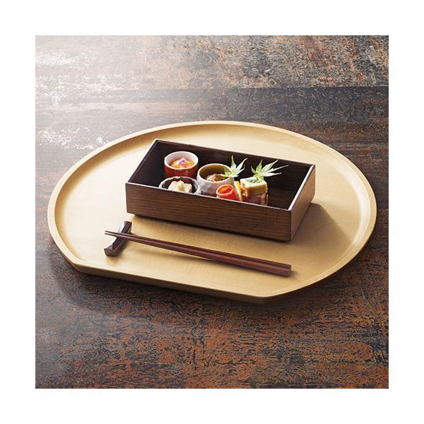 ヤマコー 用美 業務用 栃 尺3半月膳 クリア yamaco38020