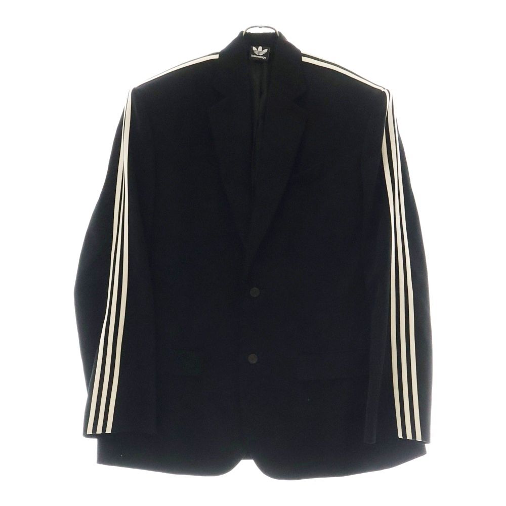 BALENCIAGA バレンシアガ 23SS ×adidas アディダス テクニカルテイラーツイル オーバーサイズ サイドスリーストライプ テーラードジャケット ブラック 725143 TI048