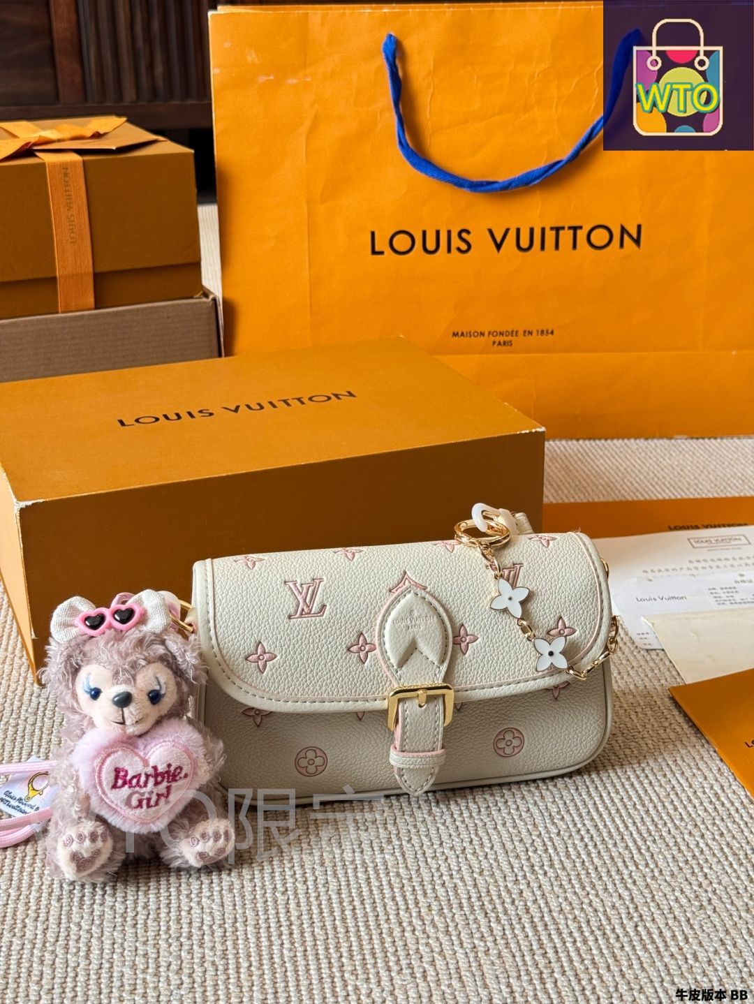 LV ルイ・ヴィトンのバッグと箱の大量セット 今日特価】LV ルイヴィトン ナノダイアン 頭層牛皮製アンダー