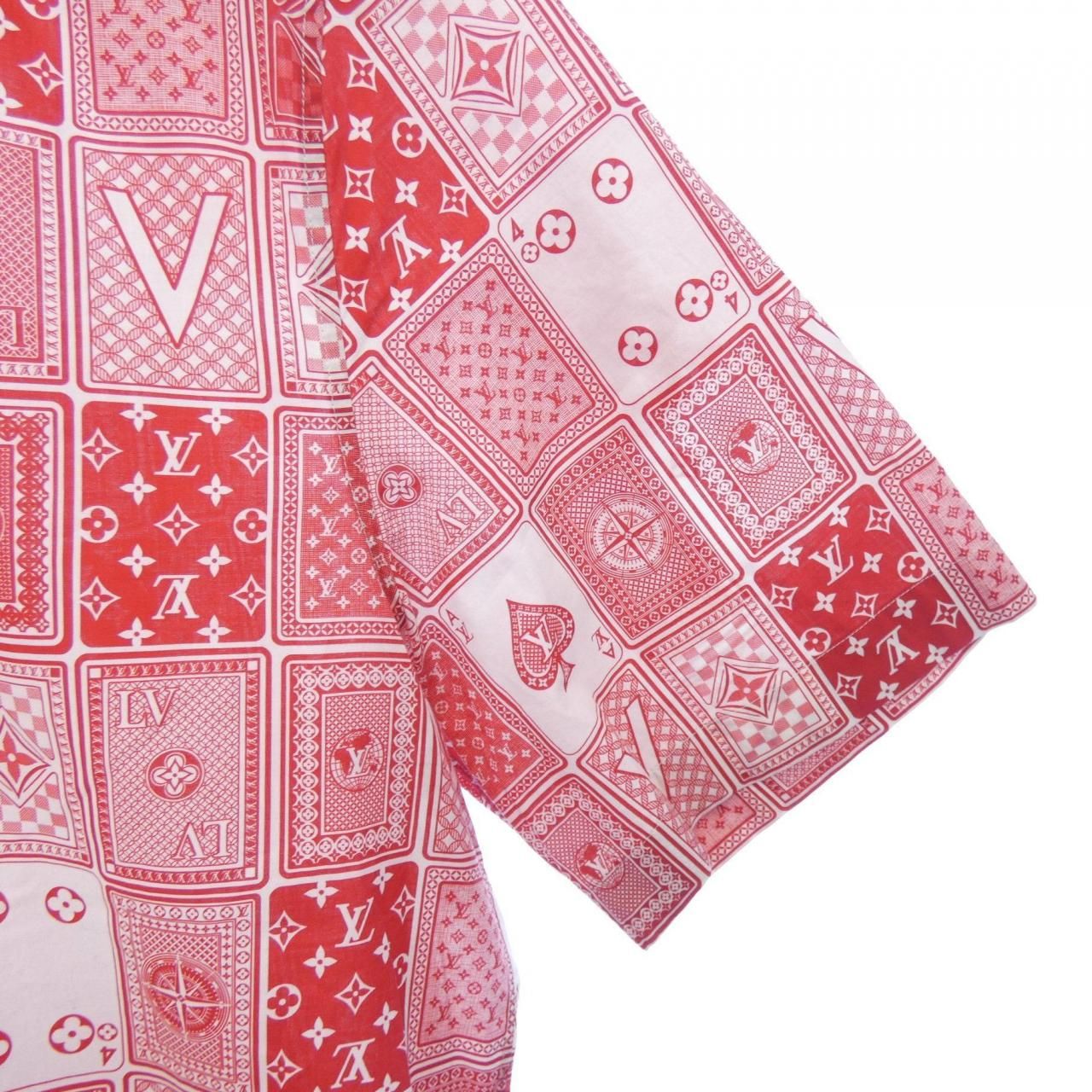 美品 ルイヴィトン S モノグラム 赤 チェック シャツ LOUIS VUITTON ルイヴィトン 21SS モノグラム ピンクマドラス