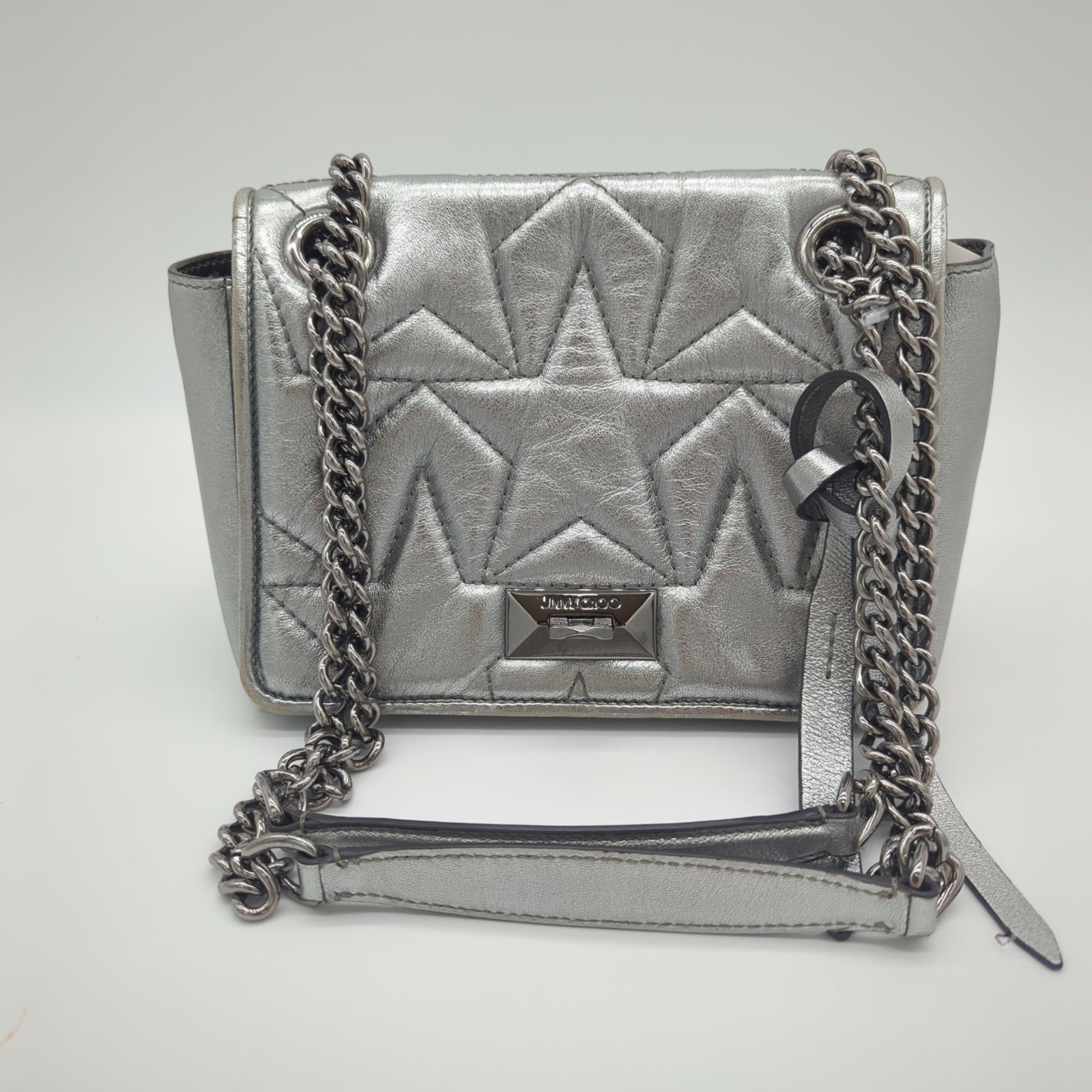 最終値下げ☆5/31迄出品】ジミーチュウ HELIA SHOULDER BAG/S SILVER キルティング ショルダーバッグ 241191178  - メルカリ