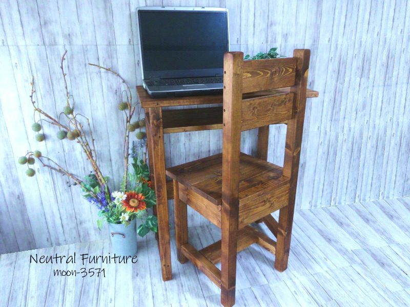 ハンドメイド チェア＆デスク ダークチーク色