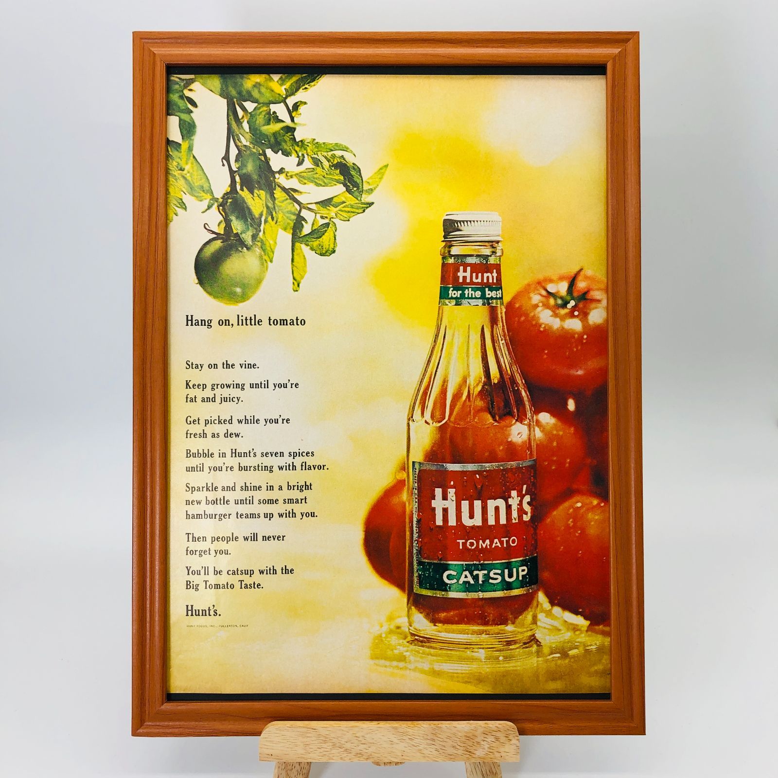 ビンテージ 広告 ポスター 『 Hunt's トマトソース 』 1960's ※当時物 アメリカ 輸入雑貨 ヴィンテージ フレーム付 アドバタイジング  昭和 レトロ ( AZ1131 ) - メルカリ
