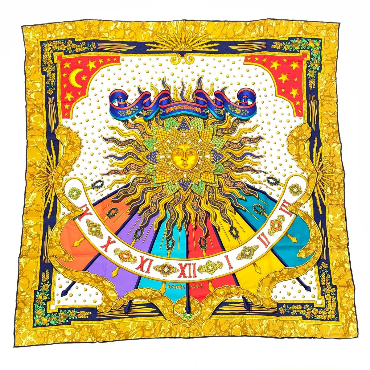 HERMES エルメス スカーフ|カレ90|CARPE DIEM シルク100％ マルチカラー レディース | 240001164052