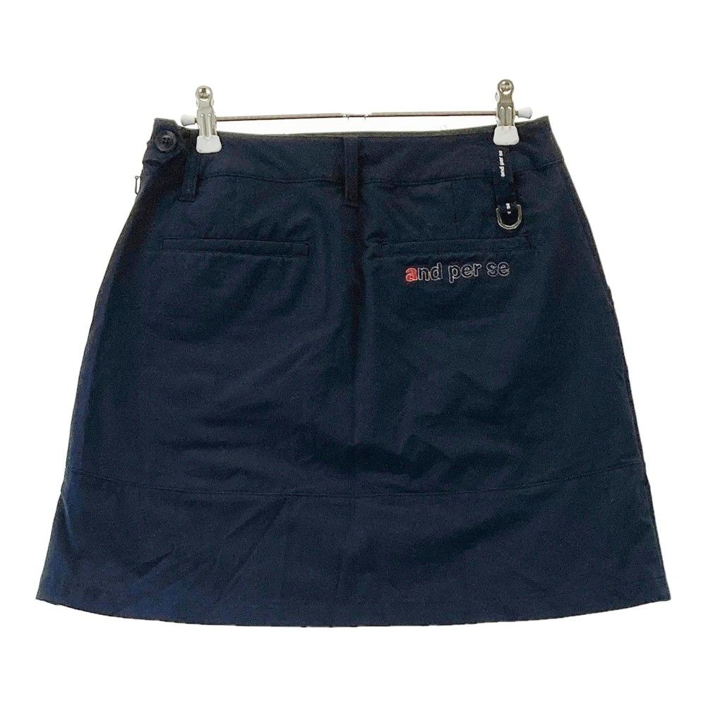 サイズ：M AND PER SE アンパスィ ストレッチスカート ネイビー