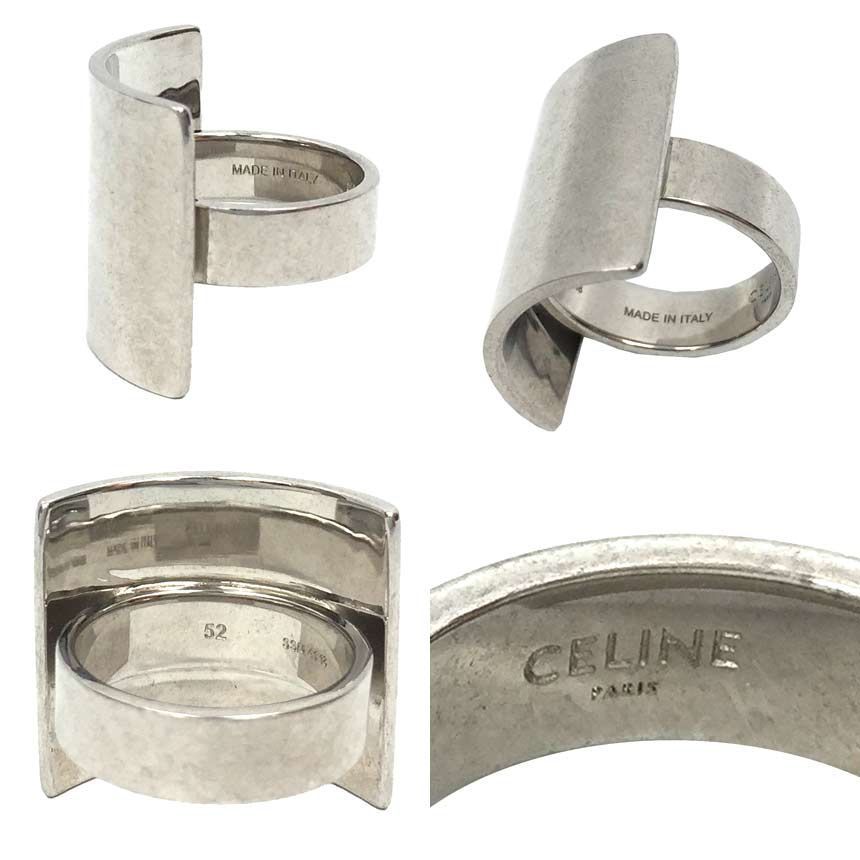 セール 未使用 CELINE セリーヌ リング ＃52 シルバーカラー 