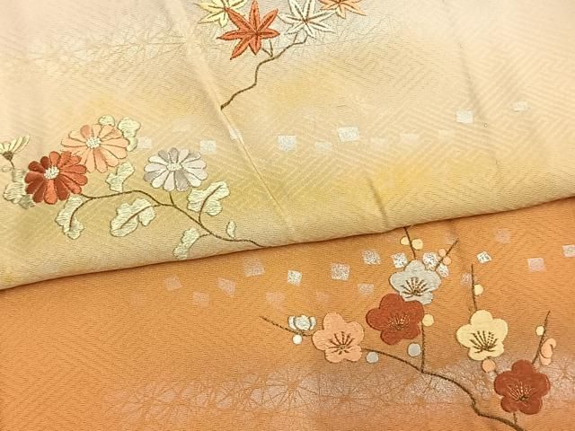 平和屋着物■訪問着　中国国宝刺繍　乱針刺繍　水辺草木文　暈し染め　銀彩　逸品　tx2391 相良刺繍 訪問着 中国三大刺繍 新作情報芸術的な刺繍を生み出す中国の人間国宝と呼ばれる 秋 逸品