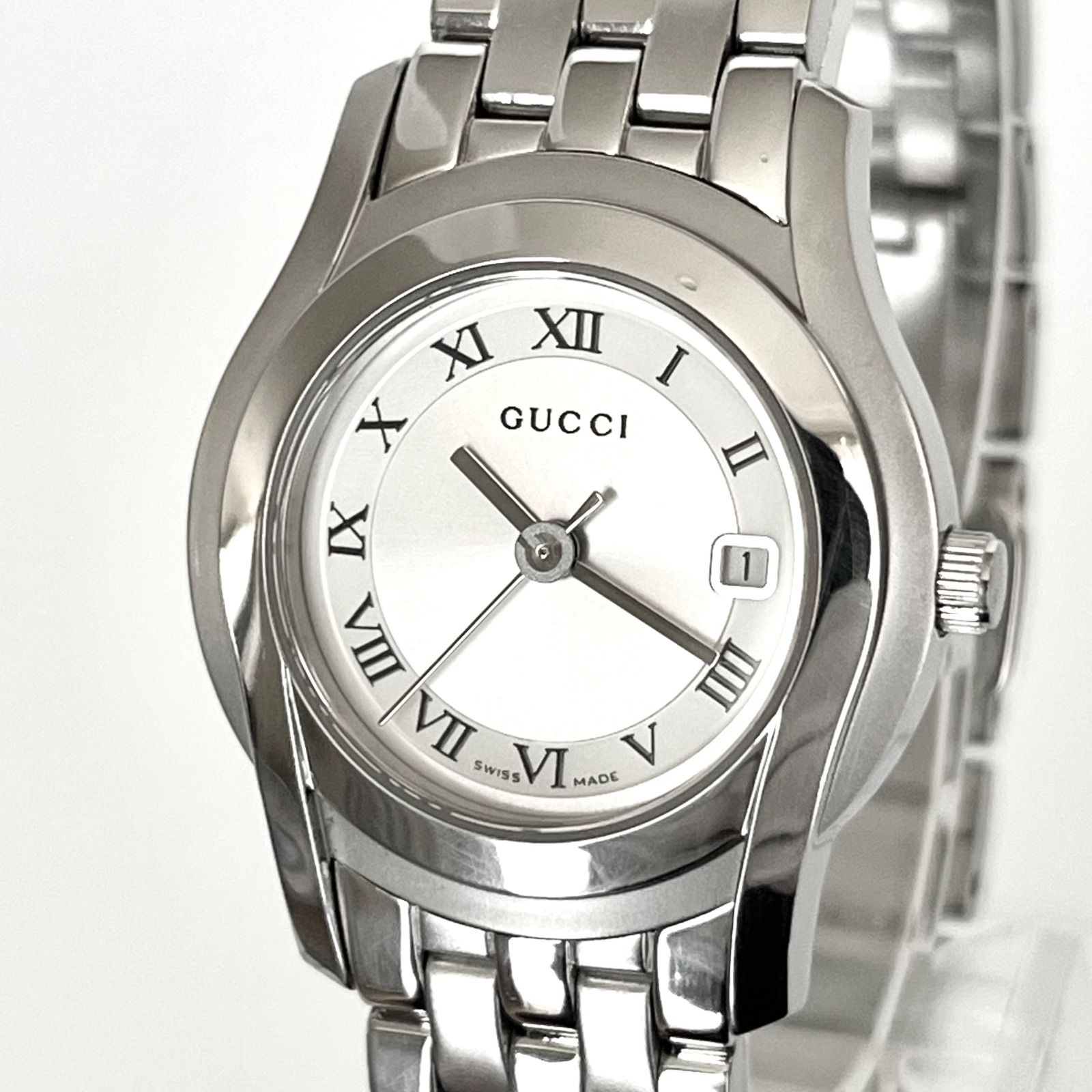 グッチ 5500L レディース 腕時計 磨き済み 美品】GUCCI 電池新品  