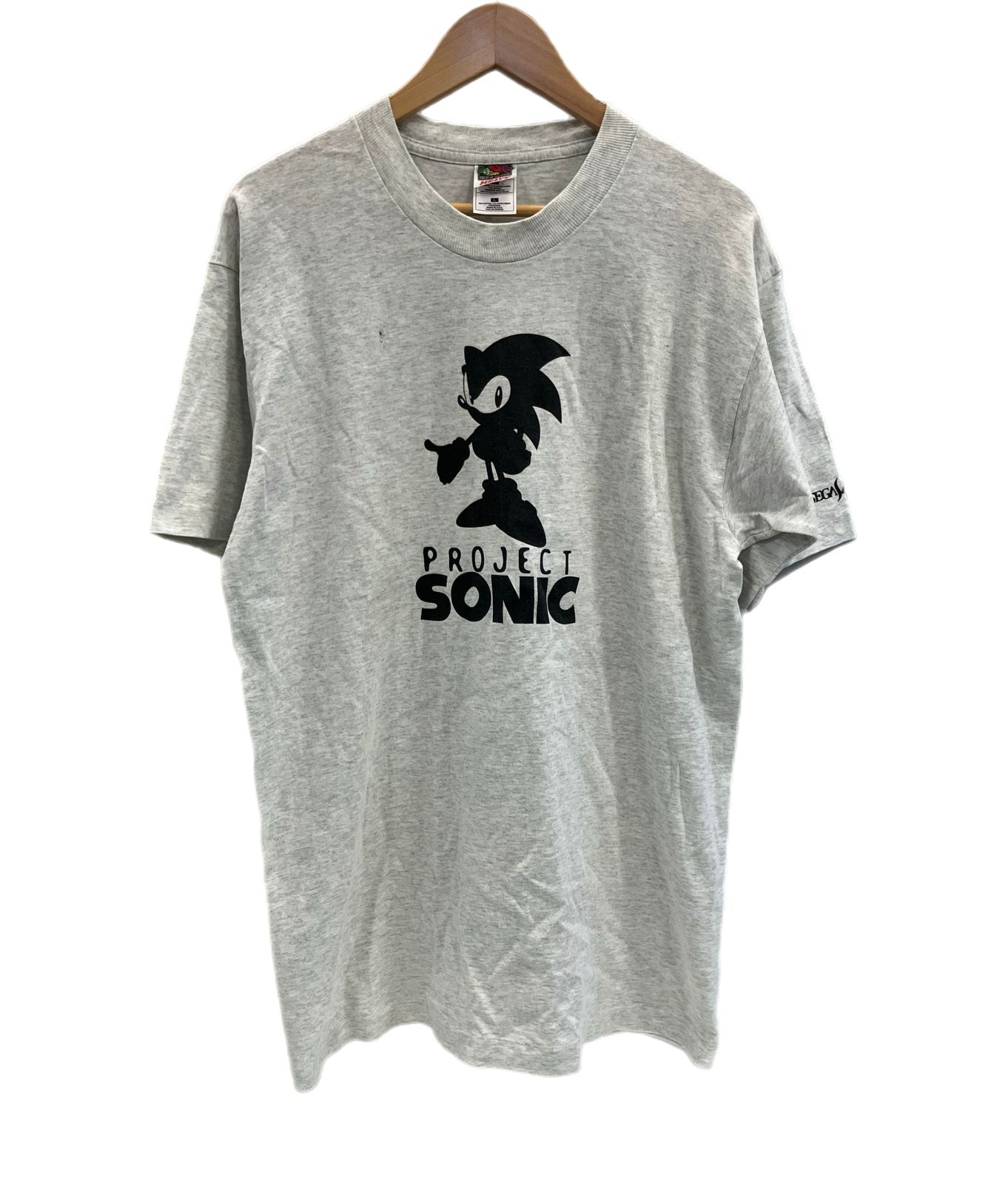 US US古着 90 s 90年代 SEGA SATURN PROJECT SONIC セガサターン プロジェクトソニック ゲーム プロモーション アドバタイジング VINTAGE ヴィンテージ Tシャツ グレー Lサイズ 101MT-5157
