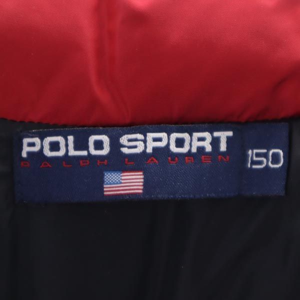 ポロスポーツ ダウンジャケット 150 レッド系 POLO SPORT ロゴ刺繍 キッズ 【中古】 【230221】
