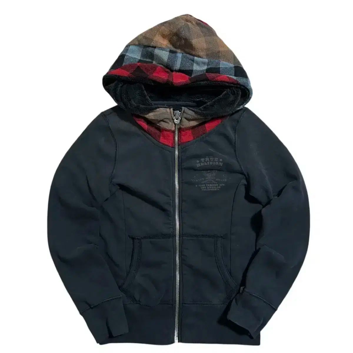 TRUE RELIGION トゥルーレリジョン ウーマンズ ヴィンテージ アメリカ国旗 フードジップアップ S