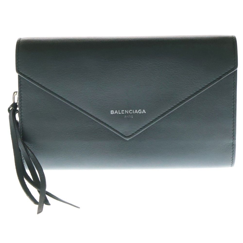 お買い得，最新作 BALENCIAGA (バレンシアガ) ペーパーマニー ラウンドジップ レザー ウォレット 財布 グレー 371661 長財布