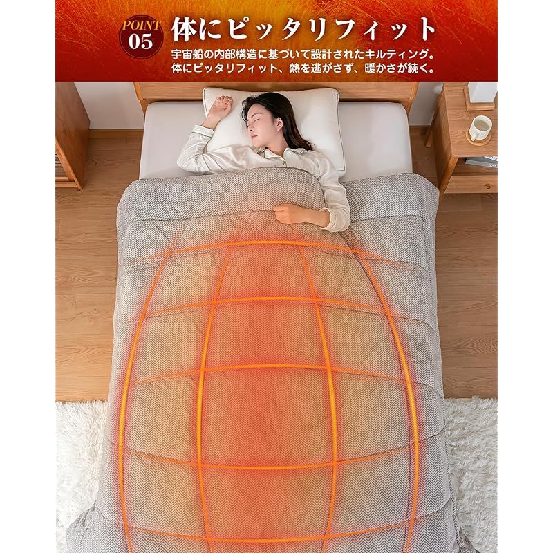 VK Living 掛け布団 シンサレート 宇宙服断熱素材エアロゲル シングル KEEP HOT 7層構造 TEIJIN抗菌防臭 羽毛より暖かい 速暖 発熱保温 洗える 毛抜けない 静電気防止 ほこりが出にくい 150x210 スターグレー 1 MARWIL-DEMENAGEMENTS_CH