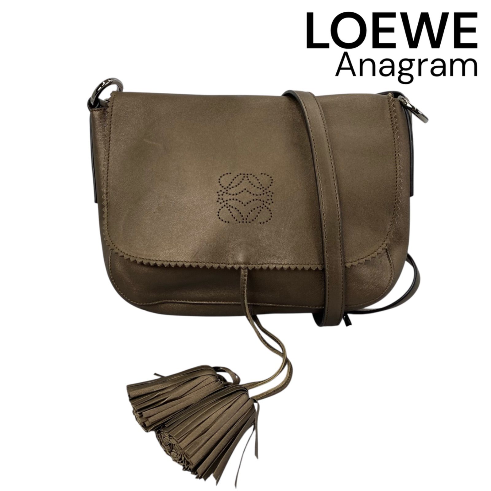 ○ロエベ LOEWE アナグラム ショルダーバッグ タッセル フリンジ