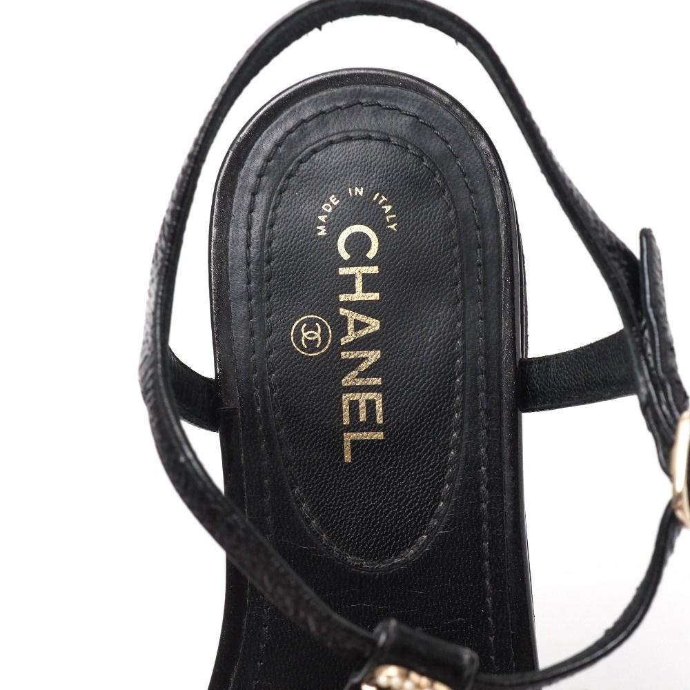【履きやすいトングタイプ♪】CHANEL サンダル CCロゴ ブラック 履きやすいトングタイプ♪】CHANEL サンダル CCロゴ ブラック