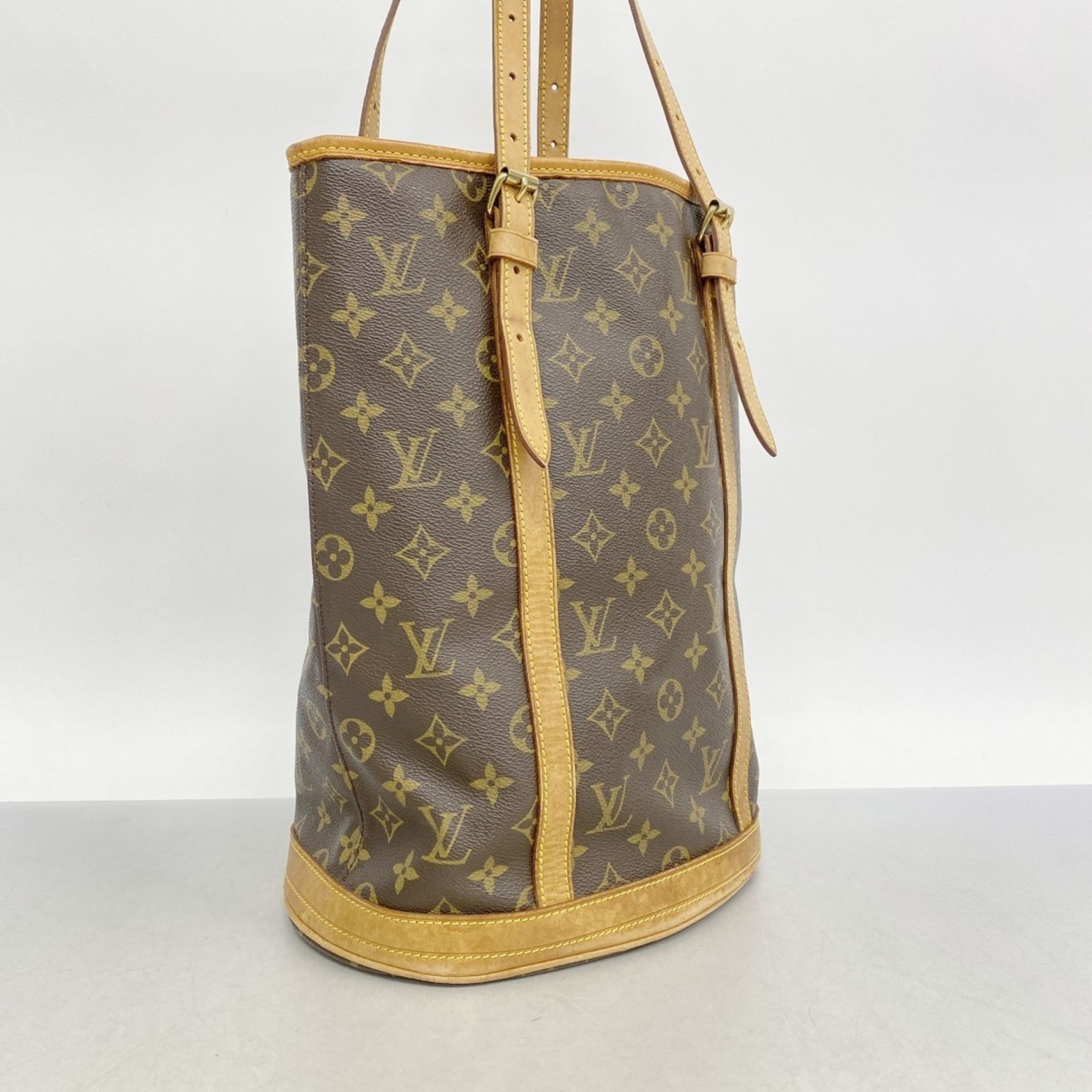 美品 LOUIS VUITTON ルイヴィトン モノグラム バケットGM ブラウン  