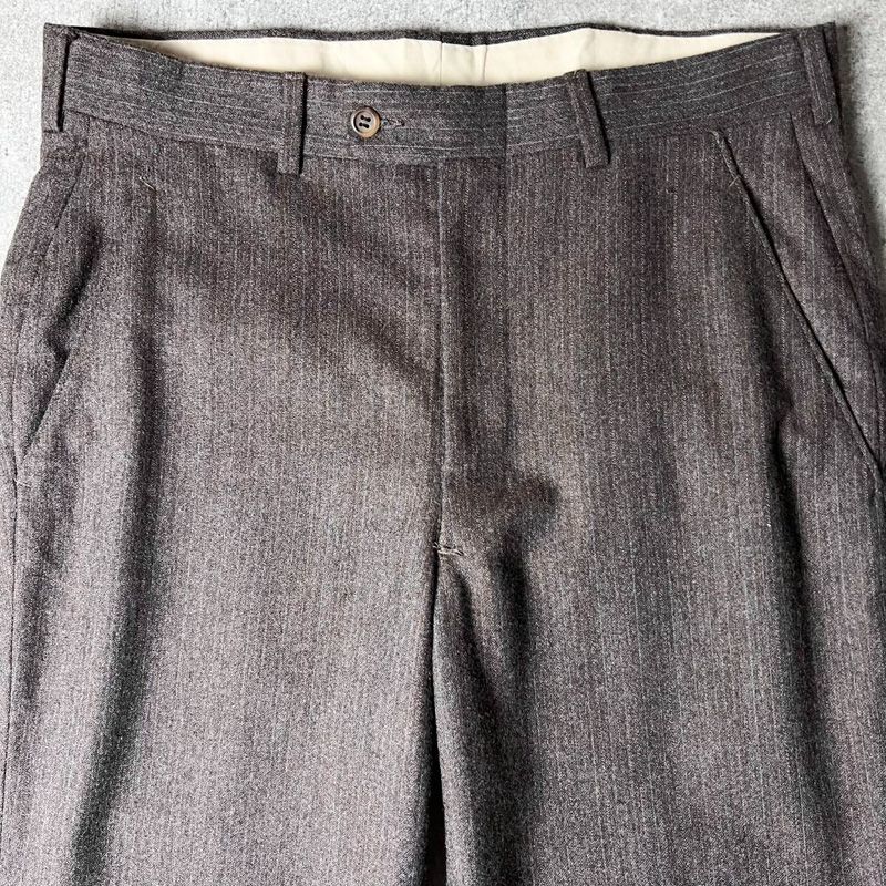 70s Unknown ノータック マルチカラー ストライプ ウール スラックス パンツ 33 28 | 70年代 ビンテージ トラウザー TALON タロン