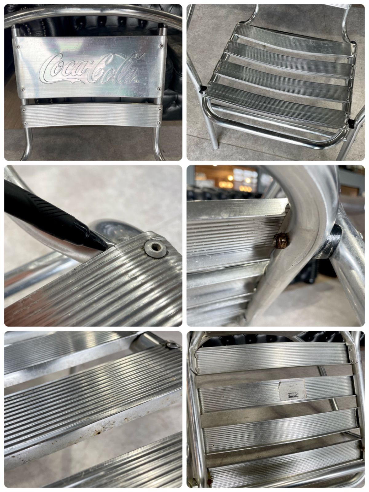 N-08011 Coca-Cola コカコーラ アルミ製ガーデンチェア 6脚