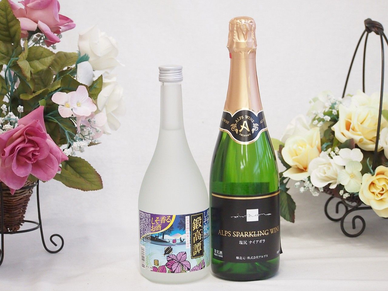 本物 紫蘇香り引き立つ鍛高譚と国産ワインセット(塩尻ナイアガラ