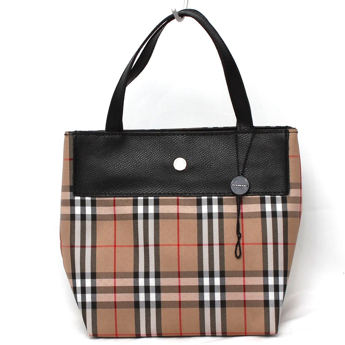 バーバリー ハンドバッグ ノバチェック ロゴ型押し ミニバッグ バイカラー