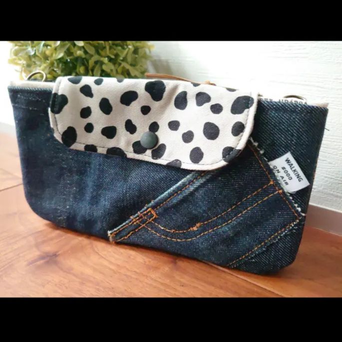 №686【DENIM✖️Long Wallet】デニムリメイク長財布 デニム 長財布 ロングウォレット B 財布 リメイク ジーンズ